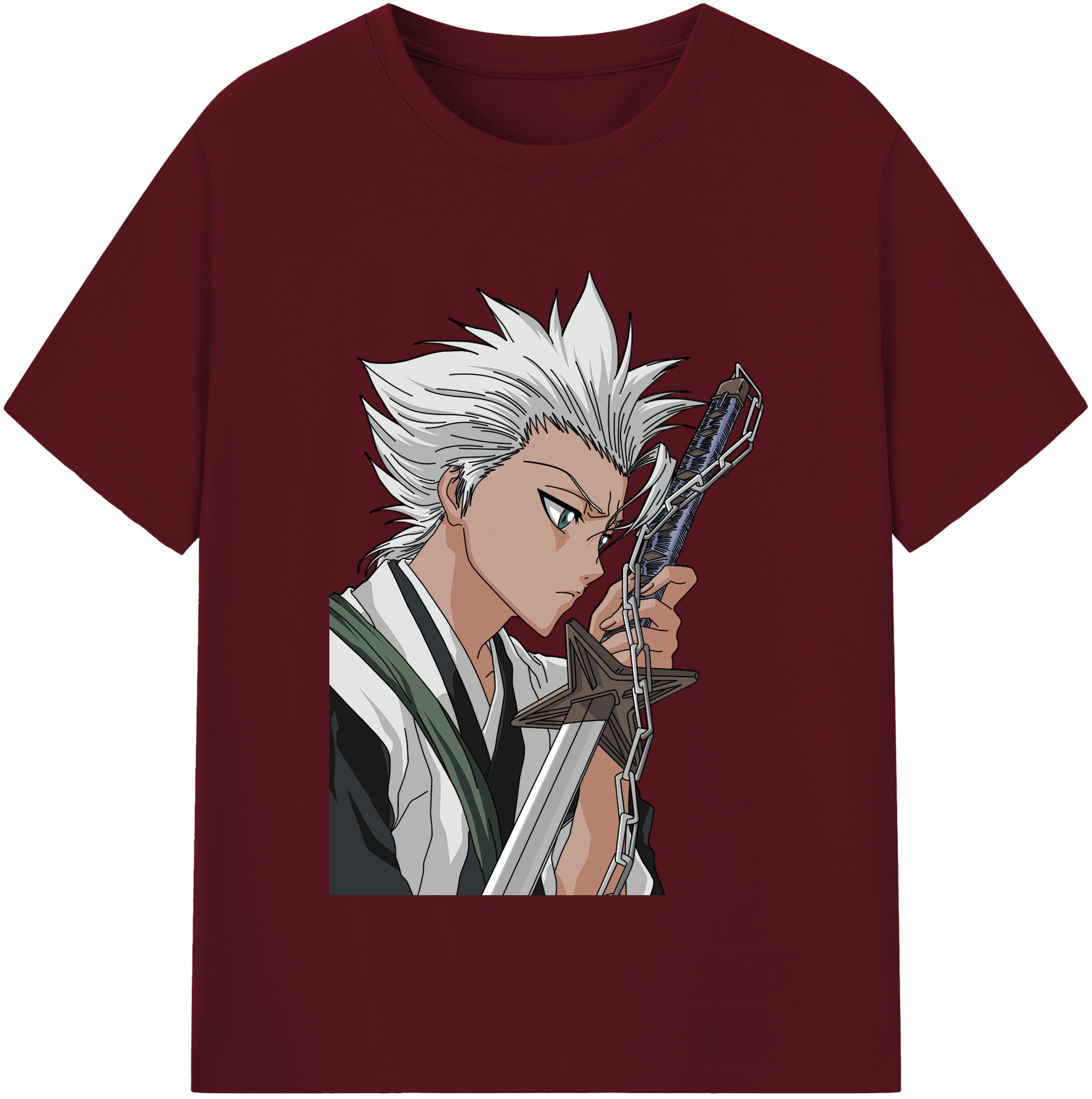 （画像用） ブリーチ 日番谷冬獅郎（ひつがや とうしろう） BLEACH Hitsugaya Toushirou 綿100％半袖Tシャツ（フロントプリント）